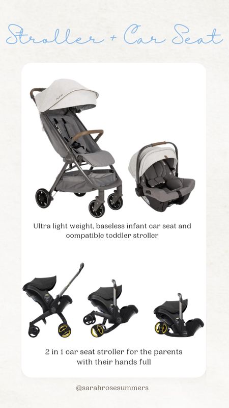 Nuna ultra light weight, baseless car seat and toddler stroller great for those on the go  Doona 2 in 1 car seat and stroller for a more hands free approach to loading the car.

#LTKbaby #LTKbump #LTKtravel