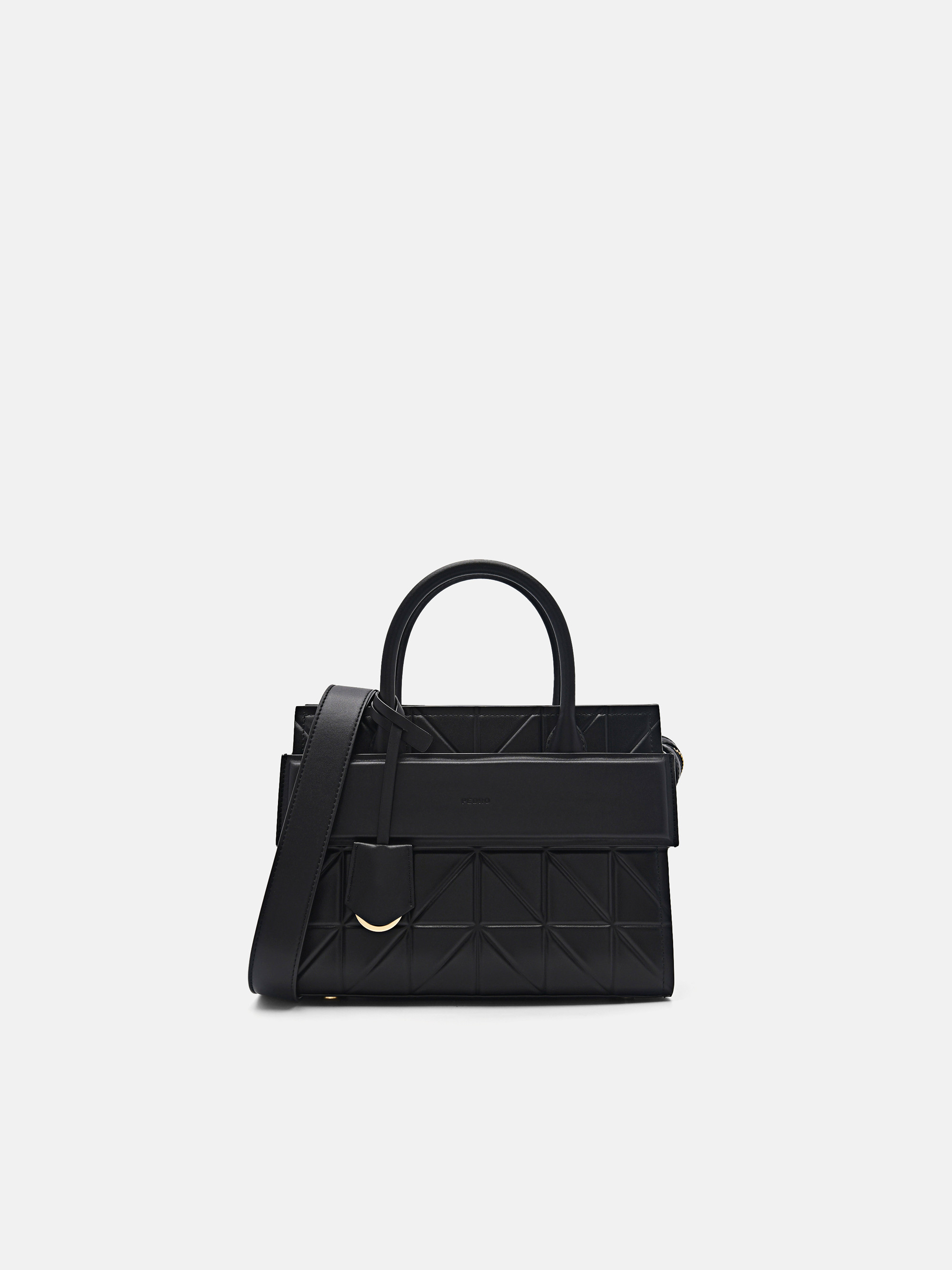 Black PEDRO Studio Bella Leather Handbag in Pixel | PEDRO | Pedro Shoes