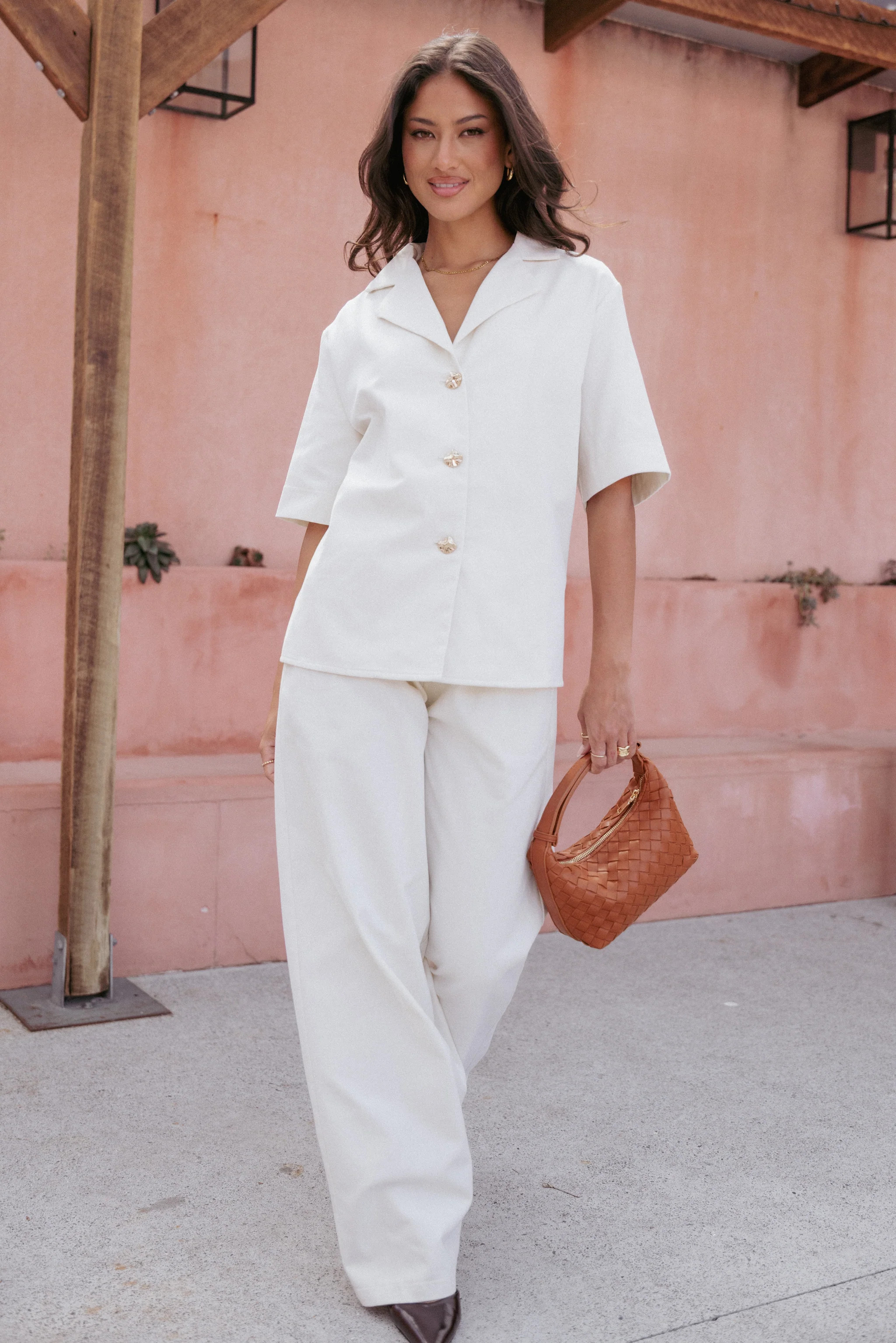 Odelia Denim Shirt - Off White | Petal & Pup (US)