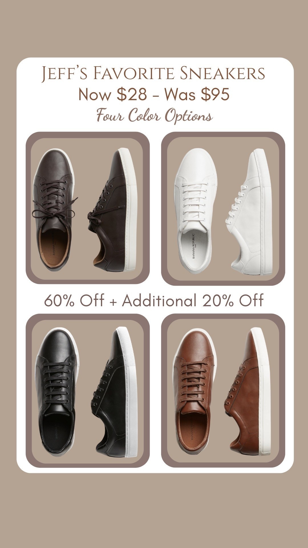 Sneakers are 60% off plus an additional 20% off and they come four colors. Jeff has all and loves them! 👏🏼 

#LTKMens #LTKSaleAlert #LTKTravel