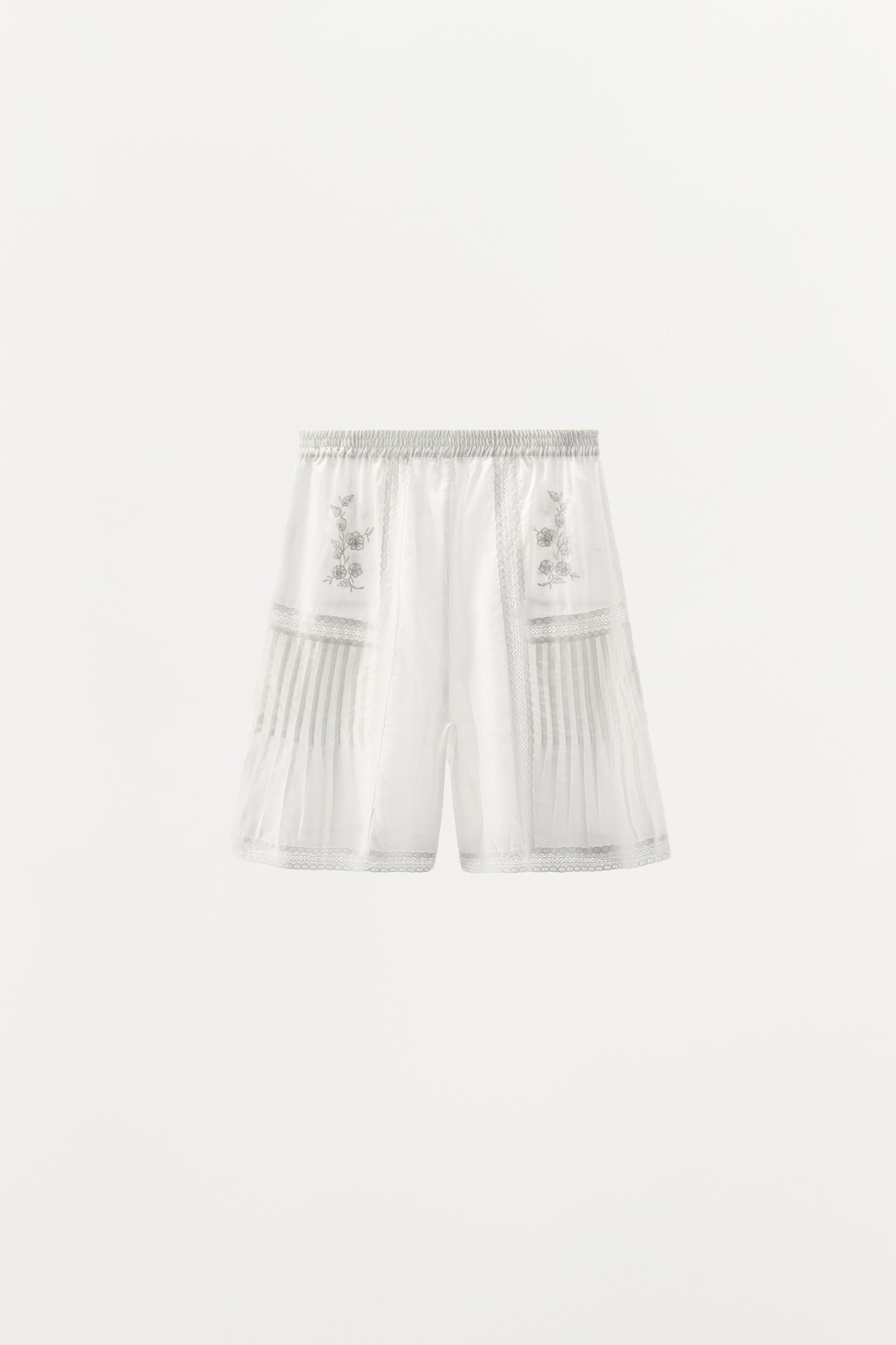 LIMITED EDITION EMBROIDERED LACE BERMUDA SHORTS | Zara UK