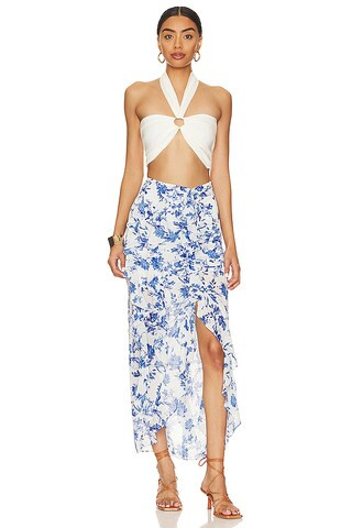 Flounce Around Maxi Skirt in White Combo | Revolve Clothing (Global)