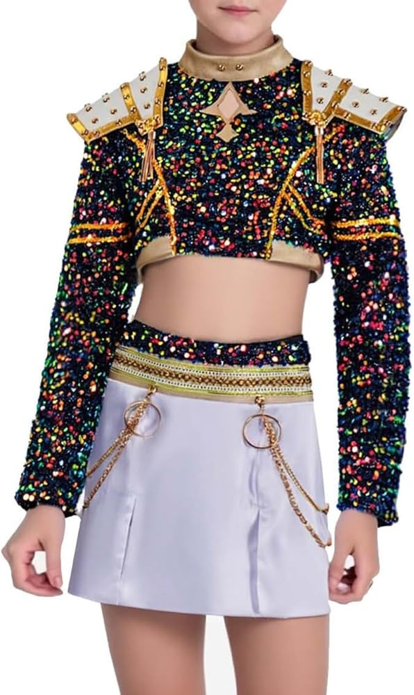 DESKABLY Demon Costume Hunters Outfit Kids Girls Skirt Set with Jacket Pop Singer Dress Up Hallow... | Amazon (US)