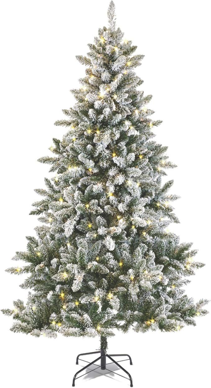 NOMA 7 Ft. Pre-lit Flocked Cypress Artificial Christmas Tree with 350 Color-Changing Warm White &... | Amazon (US)