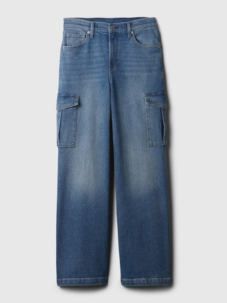 High Rise Stride Wide-Leg Cargo Jeans | Gap (US)