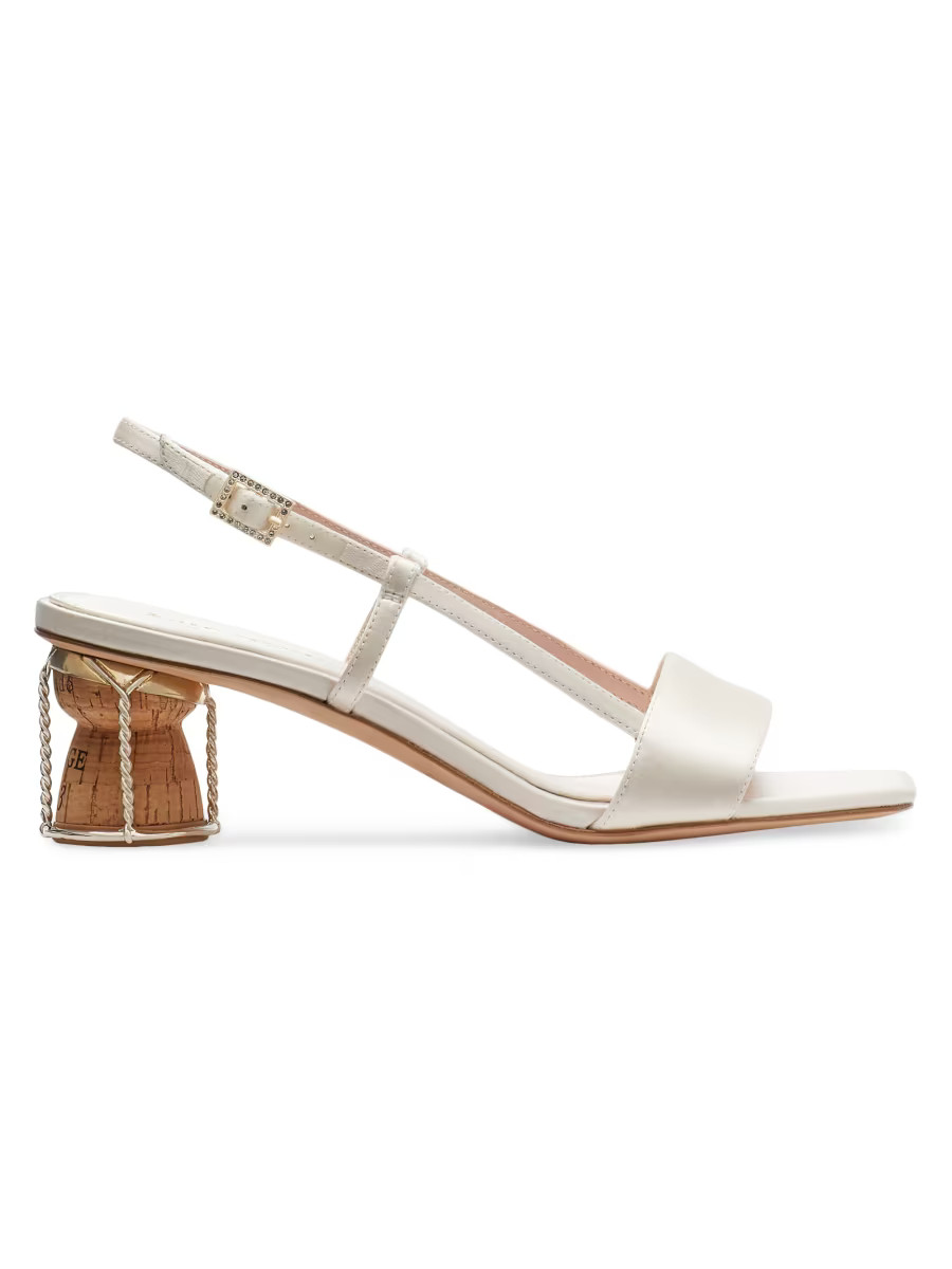 Soiree 50MM Satin Cork-Heel Sandals | Saks Fifth Avenue