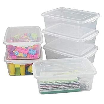 9 Quart Clear Storage Containers, Plastic Latching Box, 6 Packs | Walmart (US)