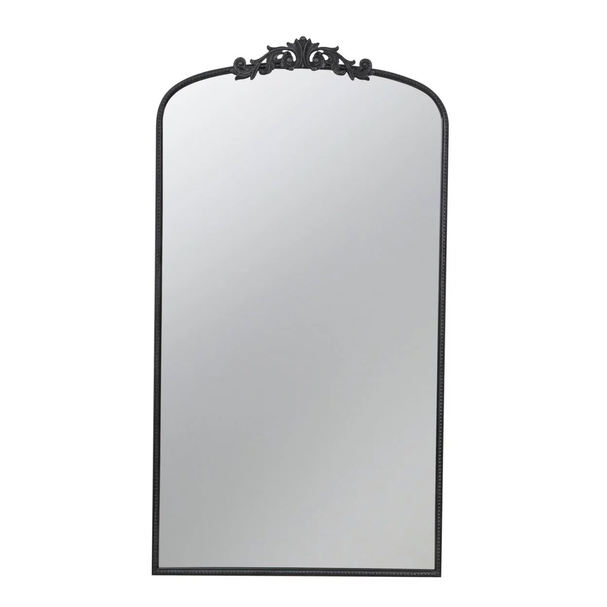 Kea 66 Inch Wall Mirror, Black Curved Metal Frame, Ornate Baroque Design- Saltoro Sherpi | Walmart (US)