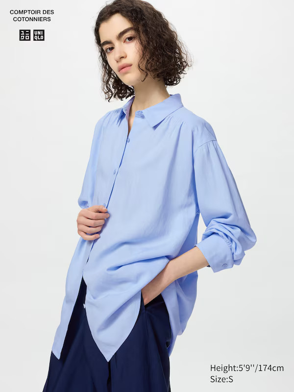 Linen Blend Oversized Shirt | UNIQLO (UK)