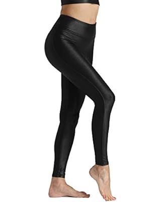 CRZ YOGA Matte Faux Leather Leggings for Women 25''/28'' - High Waisted Stretch Leather Pants Tum... | Amazon (US)