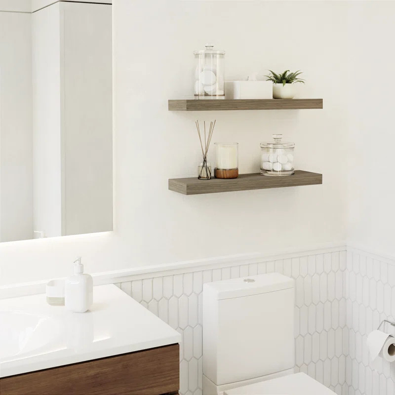 Sporgh 2 Piece Pine Solid Wood Floating Shelf | Wayfair North America