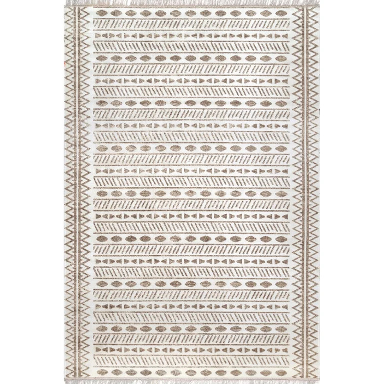 nuLOOM Outdoor Tribal Angie Area Rug, 8' x 10', Beige | Walmart (US)