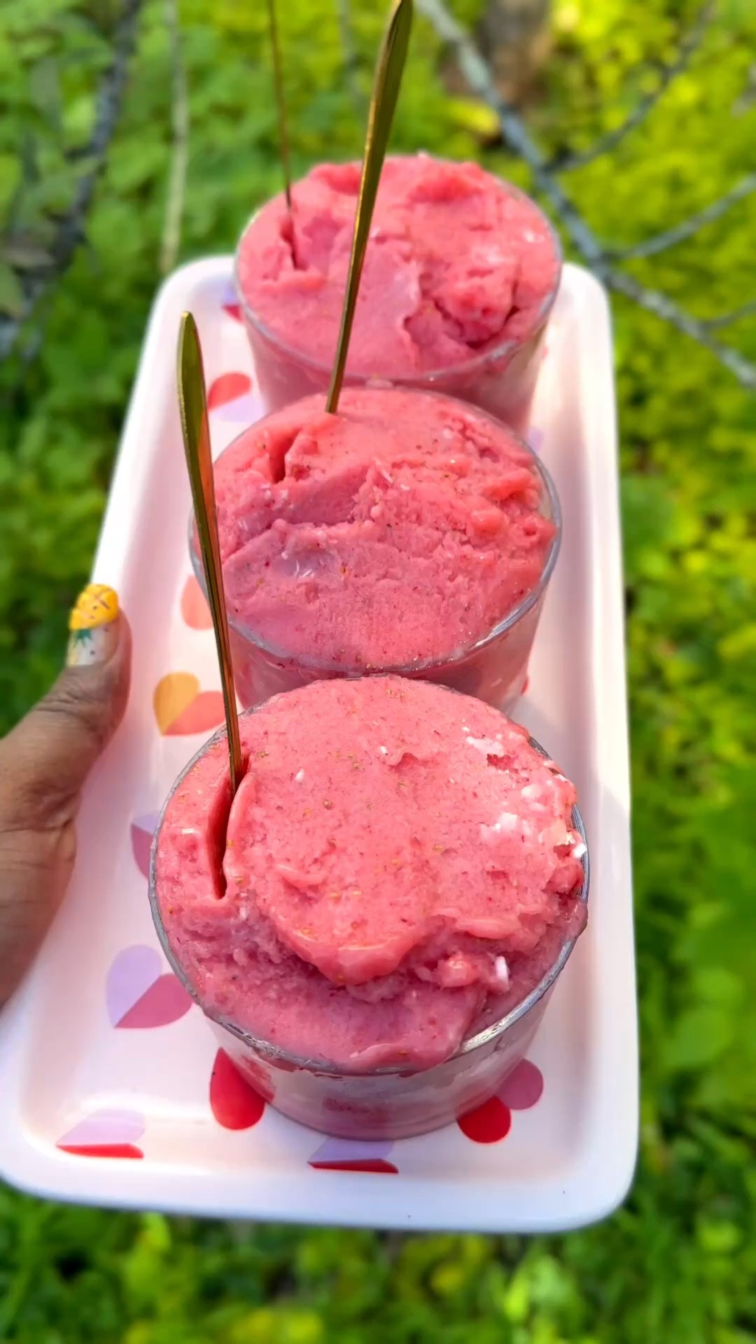 It’s HOT outside, so here’s this week’s SORBET OF THE WEEK to help beat the heat 🍓🥥🍧

And it is SO EASY to make.

All you need:
🍓 2 pints of strawberries
🥥 1 coconut
Serve 4-6

This recipe made enough for 6 people, making it the perfect summer treat for the whole family.

How to made it:
• Wash your strawberries
• Remove the stems
• Cut them in half
• Cut your coconut into cubes
• Freeze everything overnight
• Run the frozen fruit through the Nama J2 juicer 
with the Sorbet Attachment

That’s it!!

The strawberries give it the perfect sweetness while the coconut makes it extra creamy and refreshing. Honestly, it tastes like summer in a bowl.

#NamaJ2 #NamaJuicer #SorbetSeason #StrawberrySorbet #HomeMade

#LTKselfcare #LTKfoodie #LTKHome