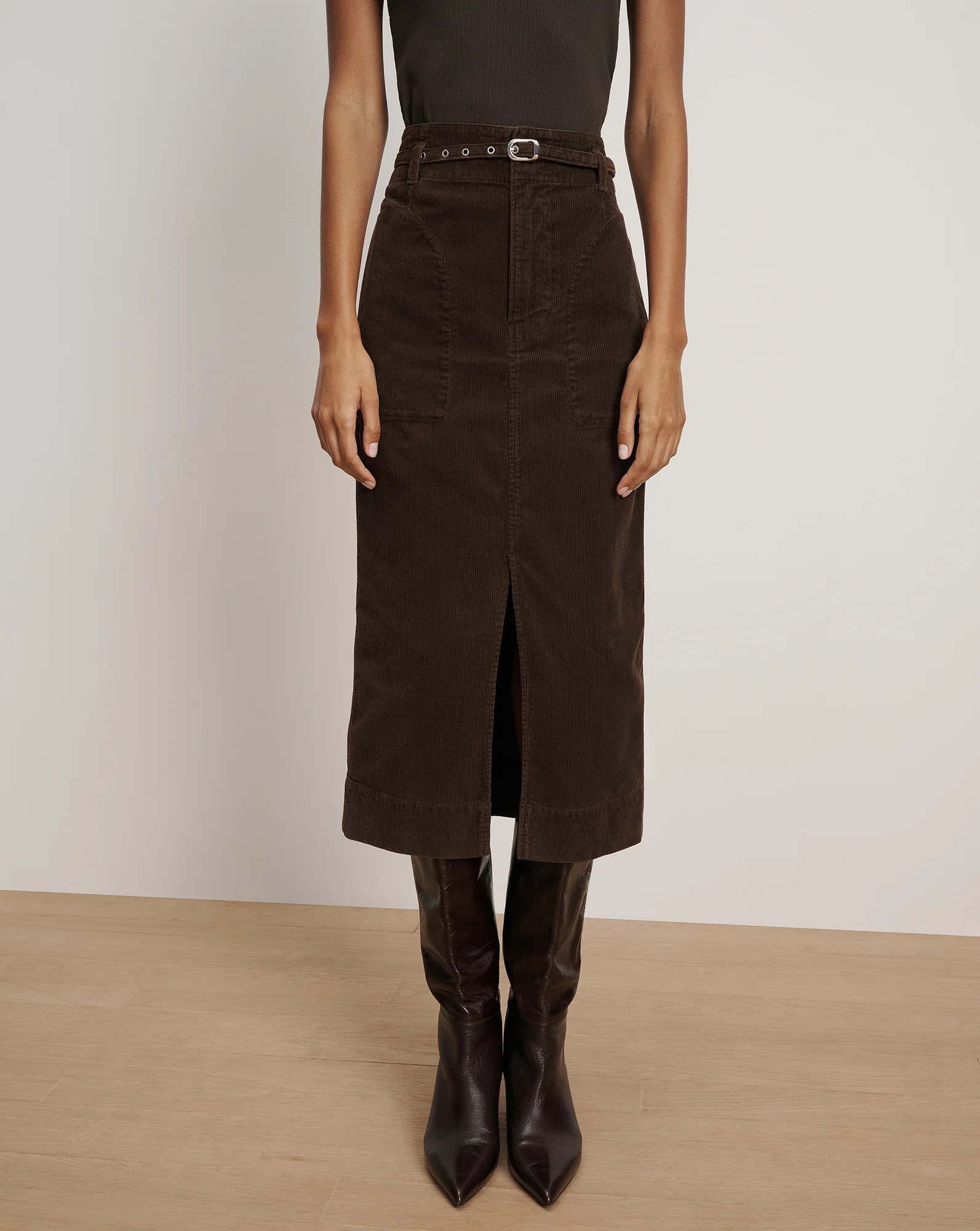 Pavana Corduroy Midi Skirt | Veronica Beard