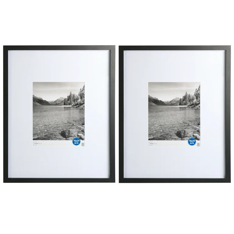 Mainstays Black Gallery 2 PC Frame Set, Matted for 8"x10" Pictures | Walmart (US)