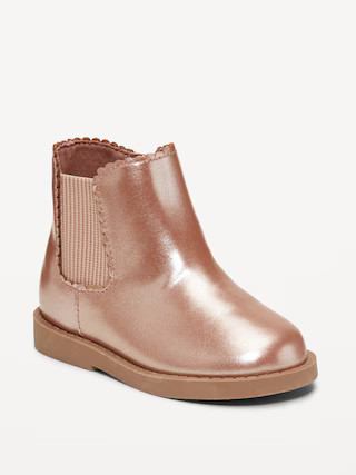 Shiny Faux-Leather Chelsea Boots for Toddler Girls | Old Navy (US)