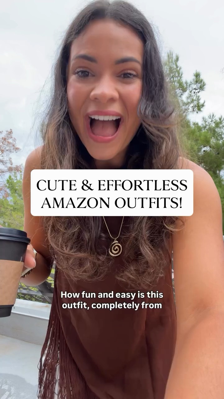 Follow and Comment “YES” for the links to the CUTEST effortless outfits!! 😍🤎 how fun is this top!!! My favorite satin fringe top cure with jeans, skirts, and shorts!!!😍🥰 follow and comment YES for links to the entire outfit!!! #amazonoutfits #fringefall #funoutfits