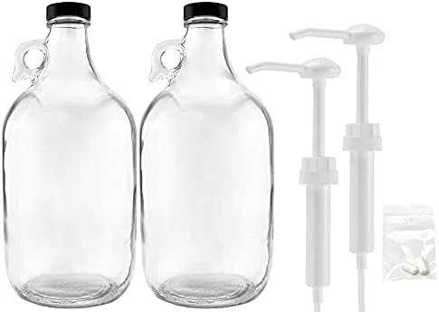 nicebottles Glass Handled Jug with Handy Dispensing Pump, Pack of 2 | Amazon (US)