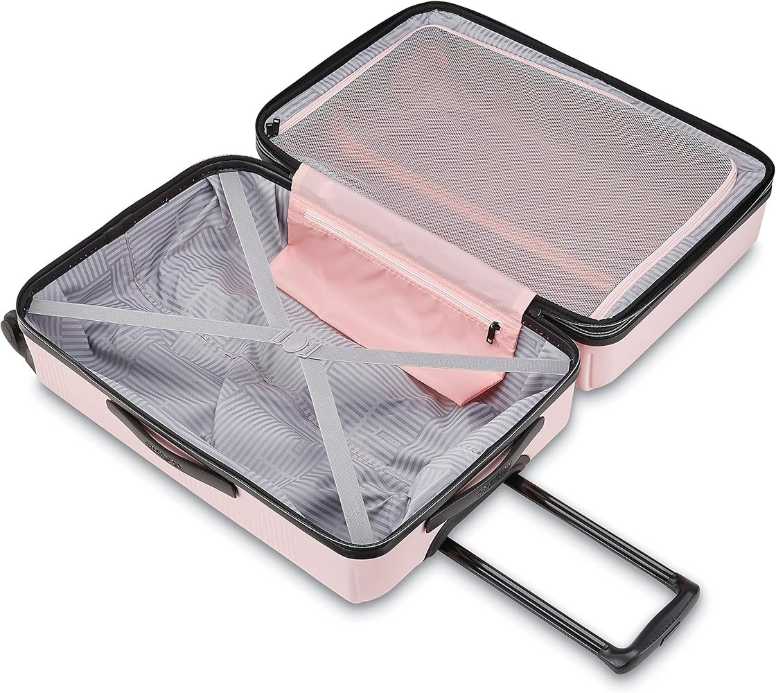American Tourister Stratum XLT Expandable Hardside Luggage with Spinner Wheels, Pink Blush, Check... | Amazon (US)