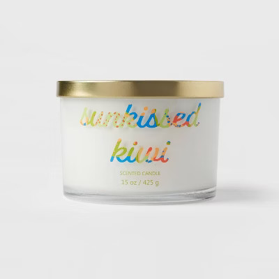 15oz Lidded Glass Jar 3-Wick Sunkissed Kiwi Candle - Opalhouse™ | Target