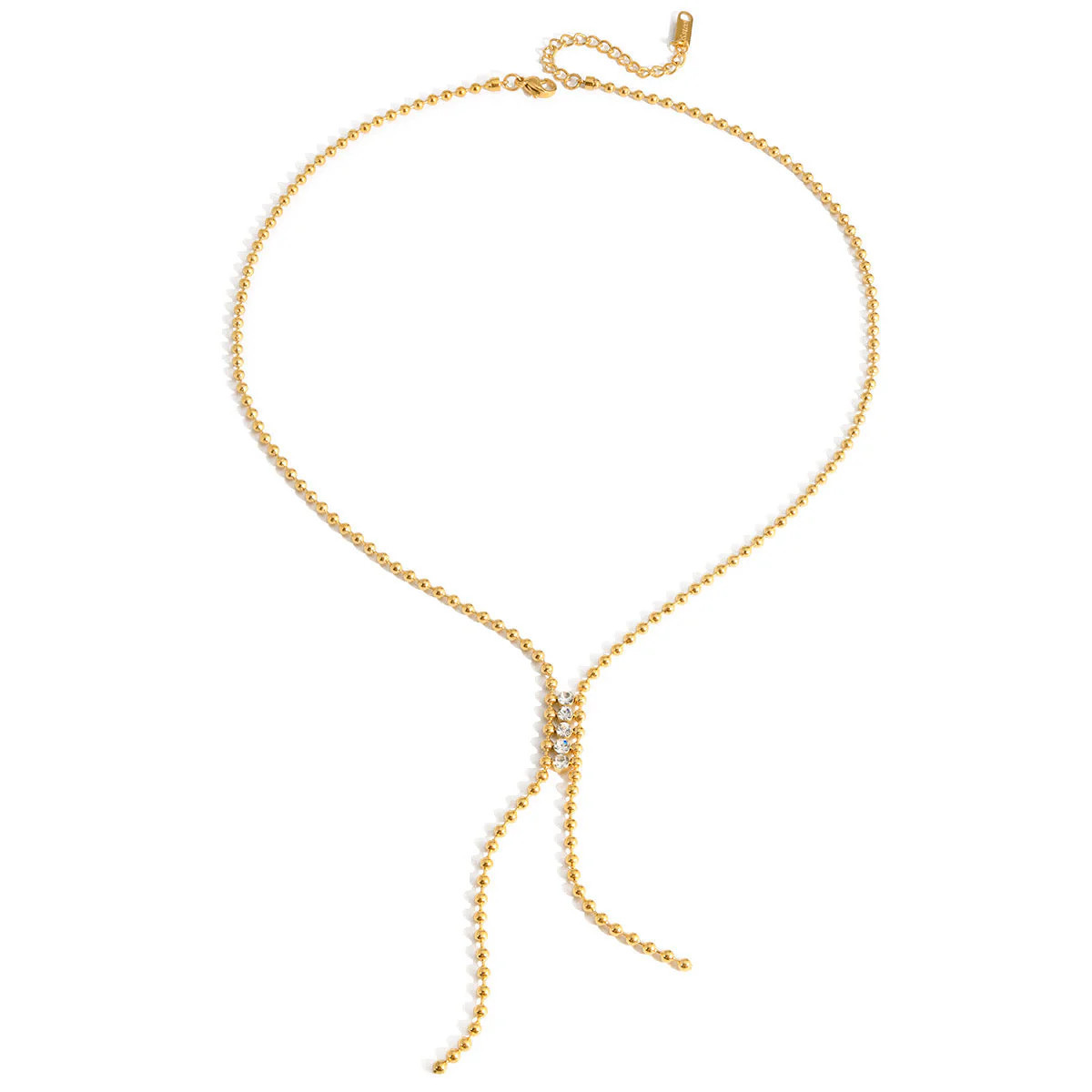 Double Beaded Lariat Necklace Water Resistant | Savvy Bling