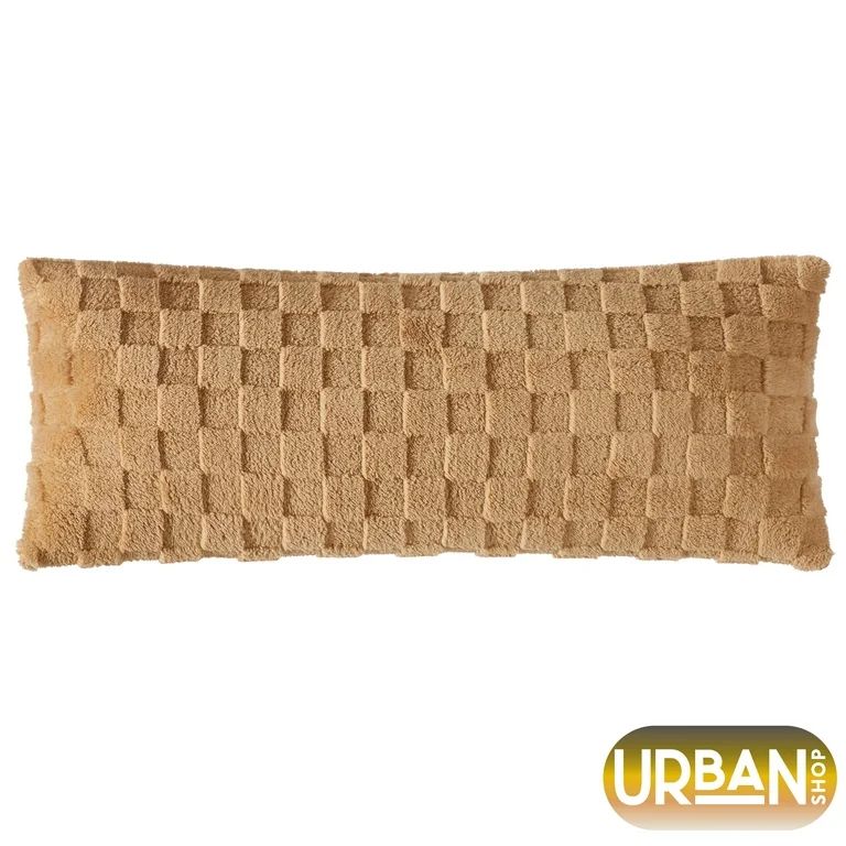 Urban Shop Checkered Hug Pillow, 16" X 36", Beige | Walmart (US)
