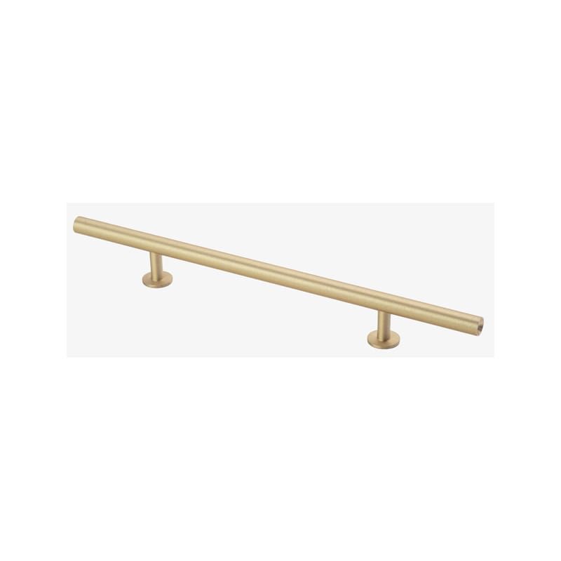 Lews Hardware 1012-6RB Round Bar 6 Inch Center to Center 10-1/2 Inch Bar Cabinet Brushed Brass Cabin | Build.com, Inc.