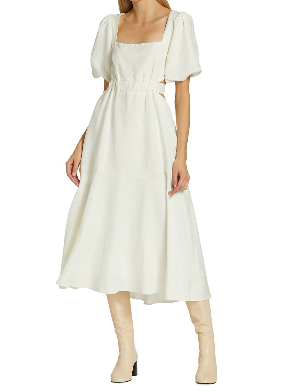 Angeles Linen-Blend Dress | Saks Fifth Avenue