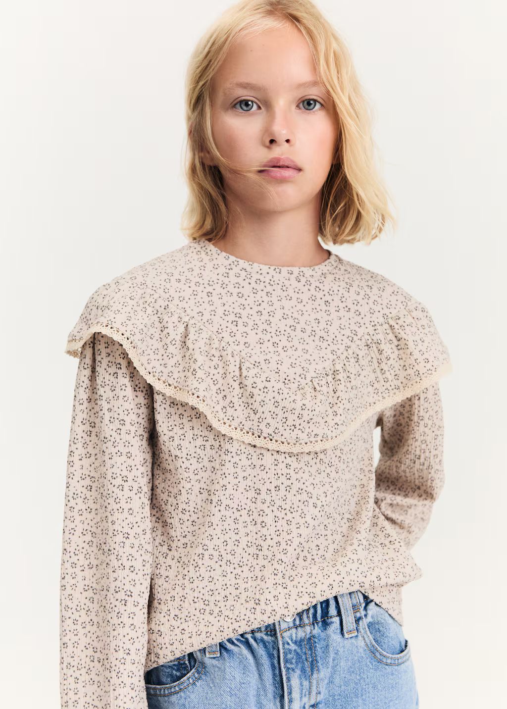 Ruffled floral blouse | MANGO (US)