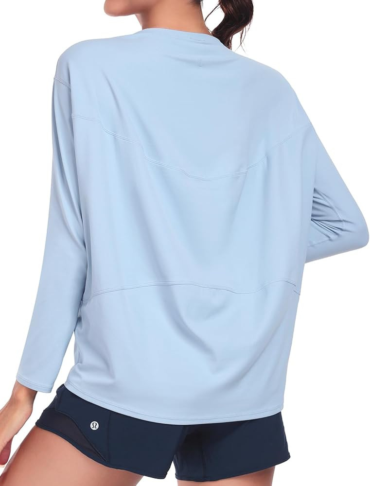 HeyNuts Long Sleeve Shirts for Women Boat Neck Loose Fit Soft Casual Tops Relaxed Shirts | Amazon (US)