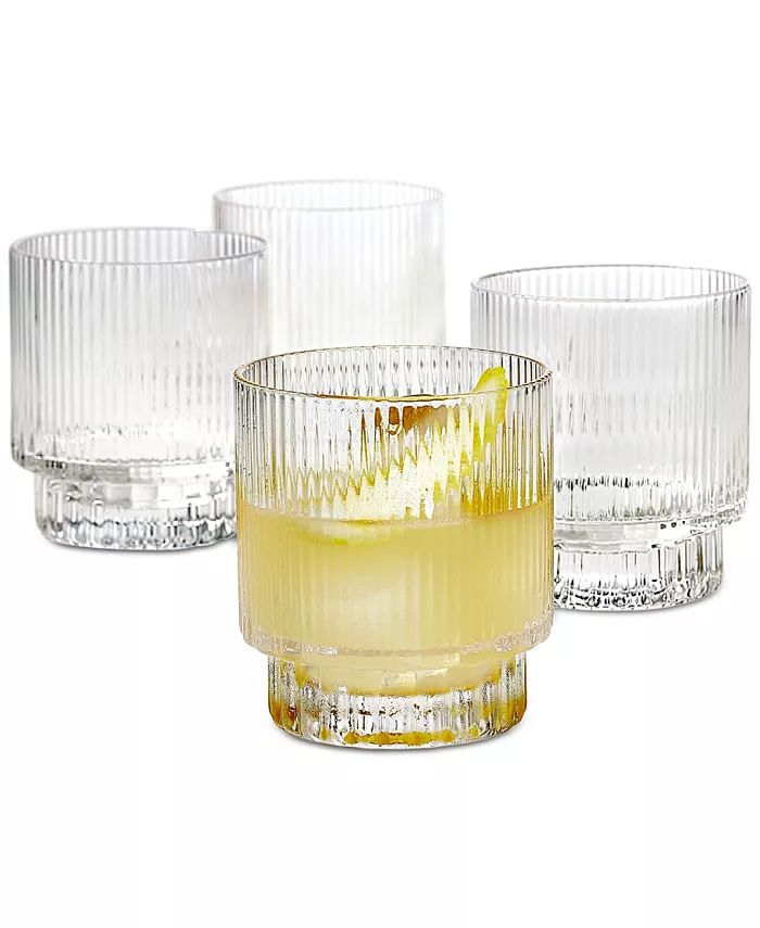 Fluted Double Old-Fashioned Glasses, Set of 4, Created for Macys | Macys (US)