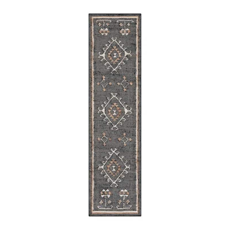 Steelside™ Mickie Southwestern Handmade Flatweave Jute Black/Ivory Area Rug & Reviews | Wayfair | Wayfair North America