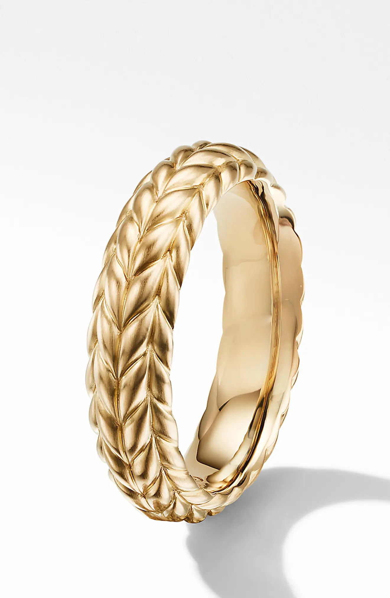 Men's David Yurman Chevron 18K Gold Band Ring | Nordstrom