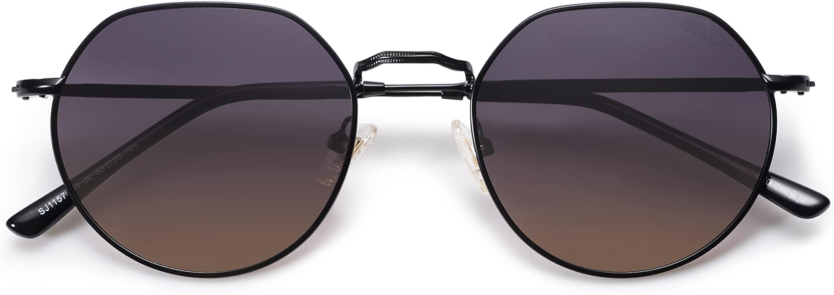 SOJOS Round Polygon Polarized Sunglasses for Women Men Retro Classic Vintage Shades SJ1157 | Amazon (US)