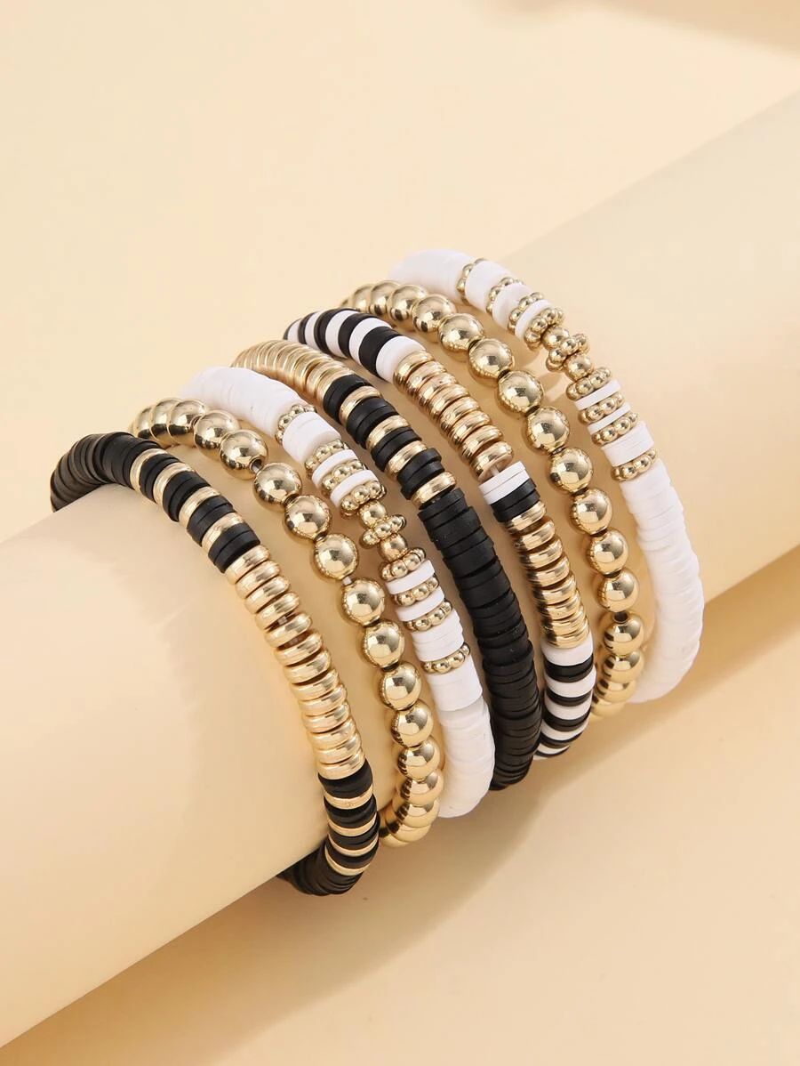 7pcs/set Bead Decor Bracelet | SHEIN