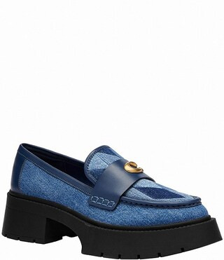 Leah Leather Block Heel Platform Loafers | Dillard's