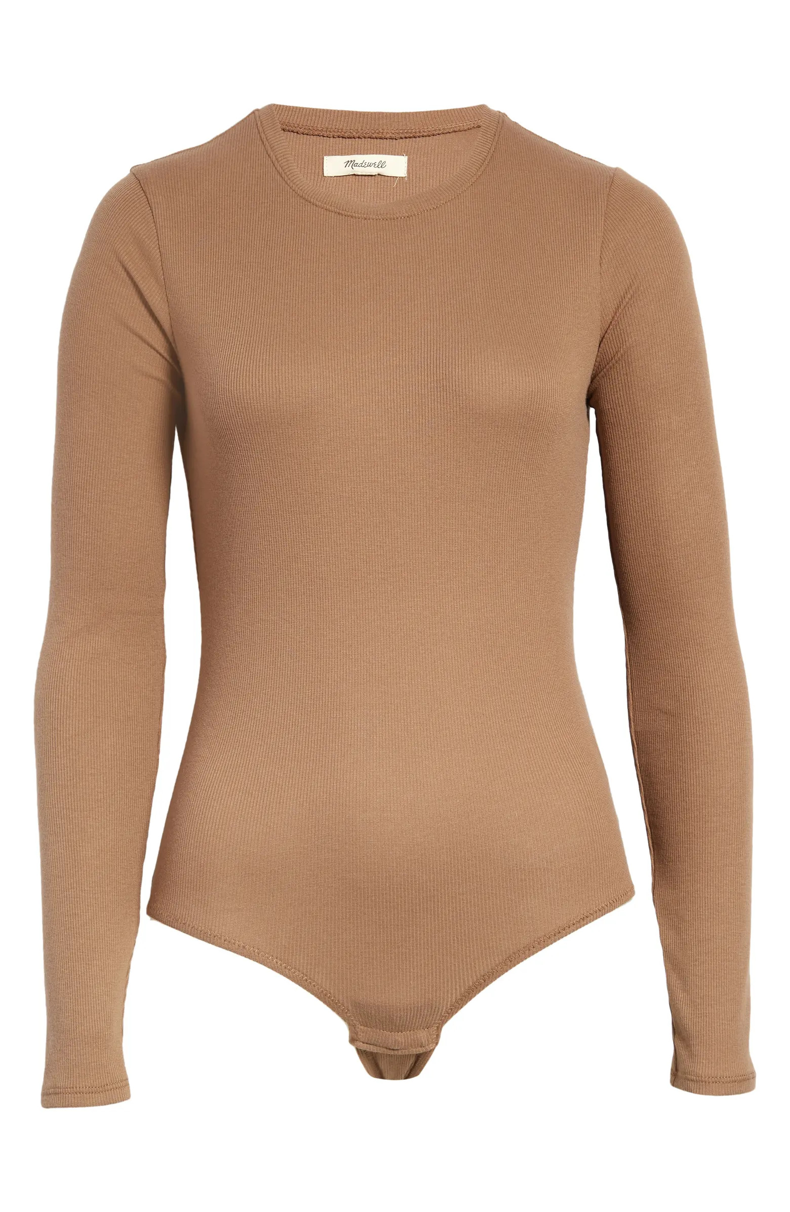 Ribbed Crewneck Full Coverage Bodysuit | Nordstrom