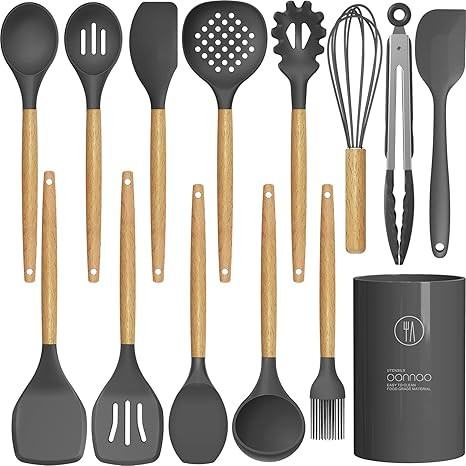 14 Pcs Silicone Cooking Utensils Kitchen Utensil Set - 446°F Heat Resistant,Turner Tongs, Spatul... | Amazon (US)