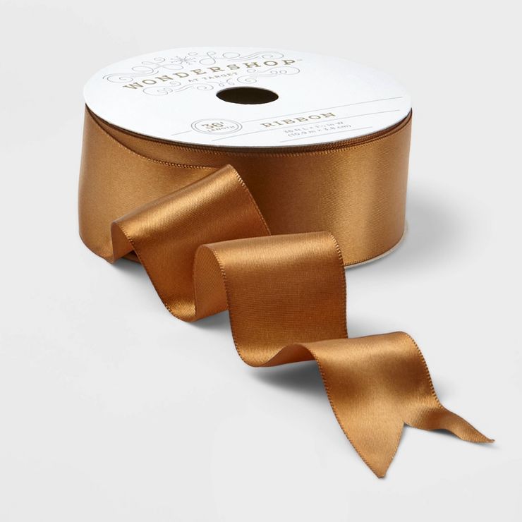 1.5" Satin Fabric Ribbon Copper 36ft - Wondershop™ | Target