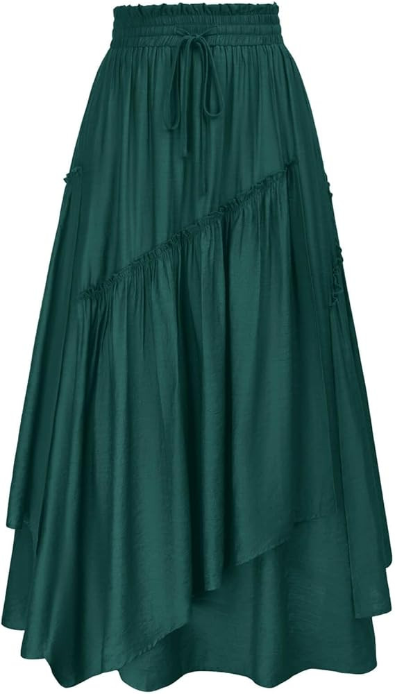 Scarlet Darkness Long Skirts for Women Renaissance Costume Pirate Maxi Skirt Plus Size with Pocke... | Amazon (US)