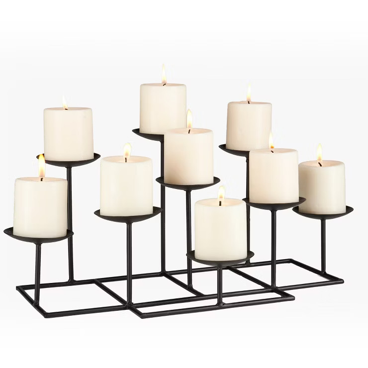 9 Candle Candelabra - Matte Black - Aiden Lane | Target