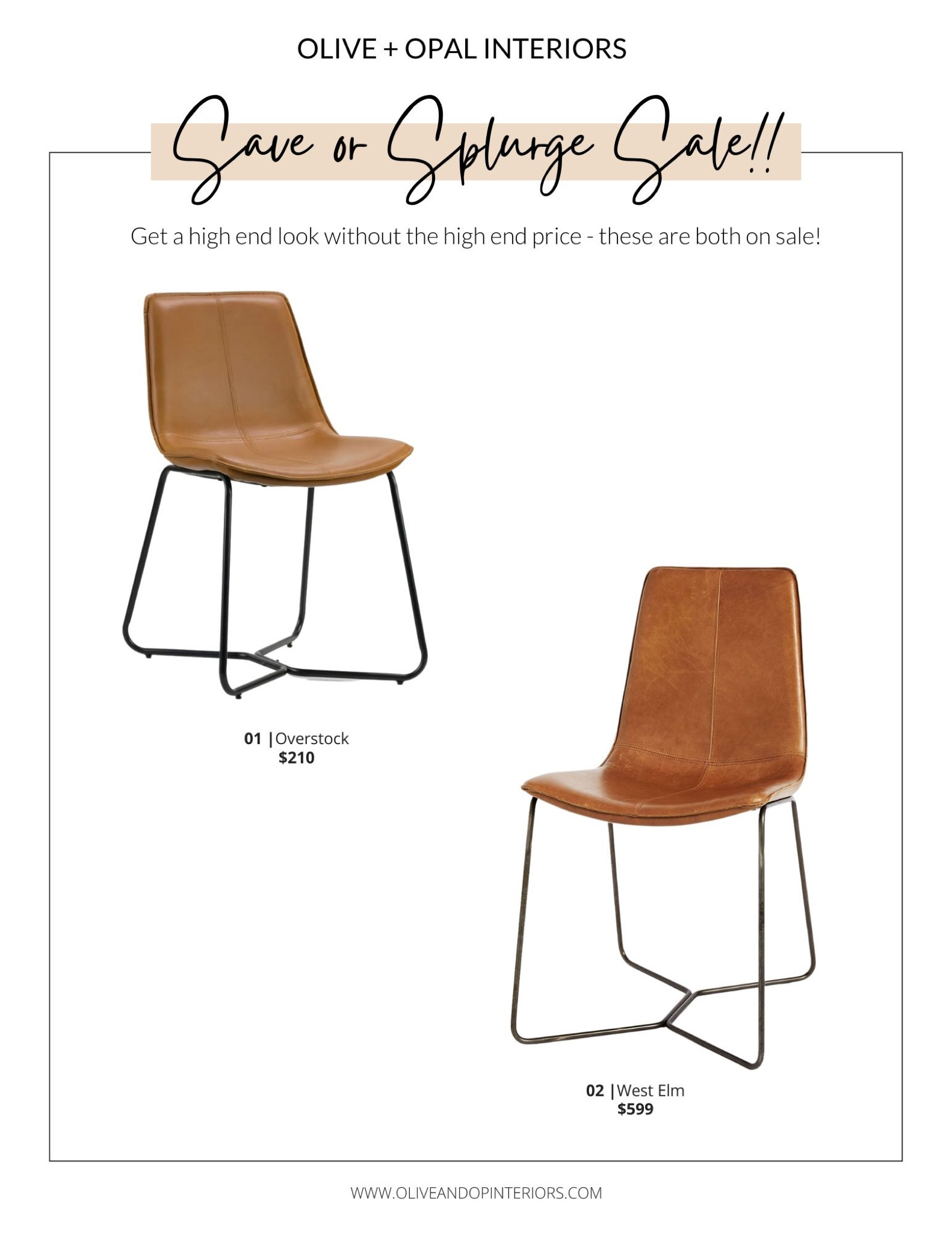 Would you save or splurge on these dining chairs?! They are both on sale so you can’t go wrong!
.
.
.
Overstock 
West Elm
Faux Leather Dining Chair
Brown Leather Dining Chair
Black Metal Legs
Industrial Design
Eclectic 
Sale Alert
Black Friday
Cyber Sale

#LTKsalealert #LTKCyberweek #LTKhome