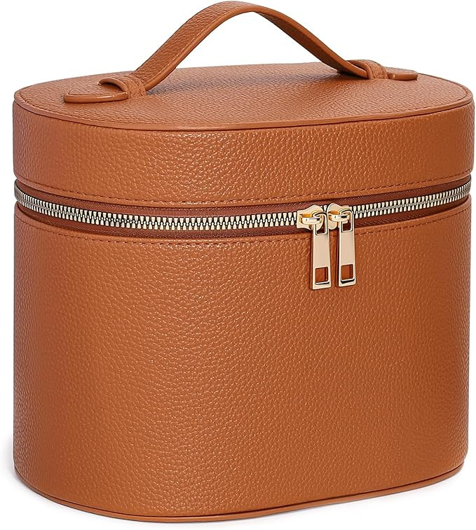 Makeup Case for Women,Travel Make Up Bag Organizer With Compartments and Handle,Portable Cosmetic... | Amazon (US)