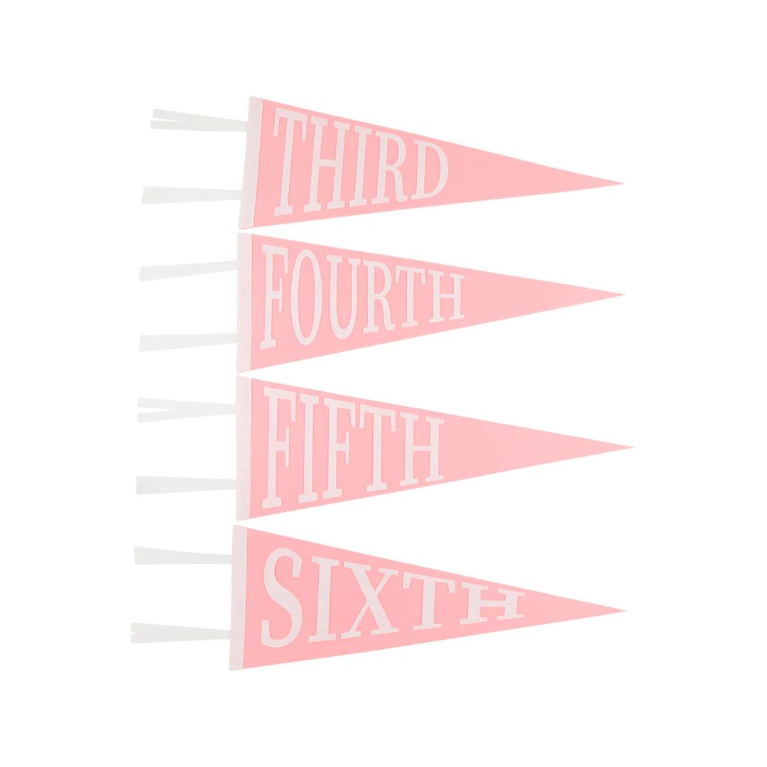 Back to School Pennants - Hamptons Hot Pink | The Beaufort Bonnet Company