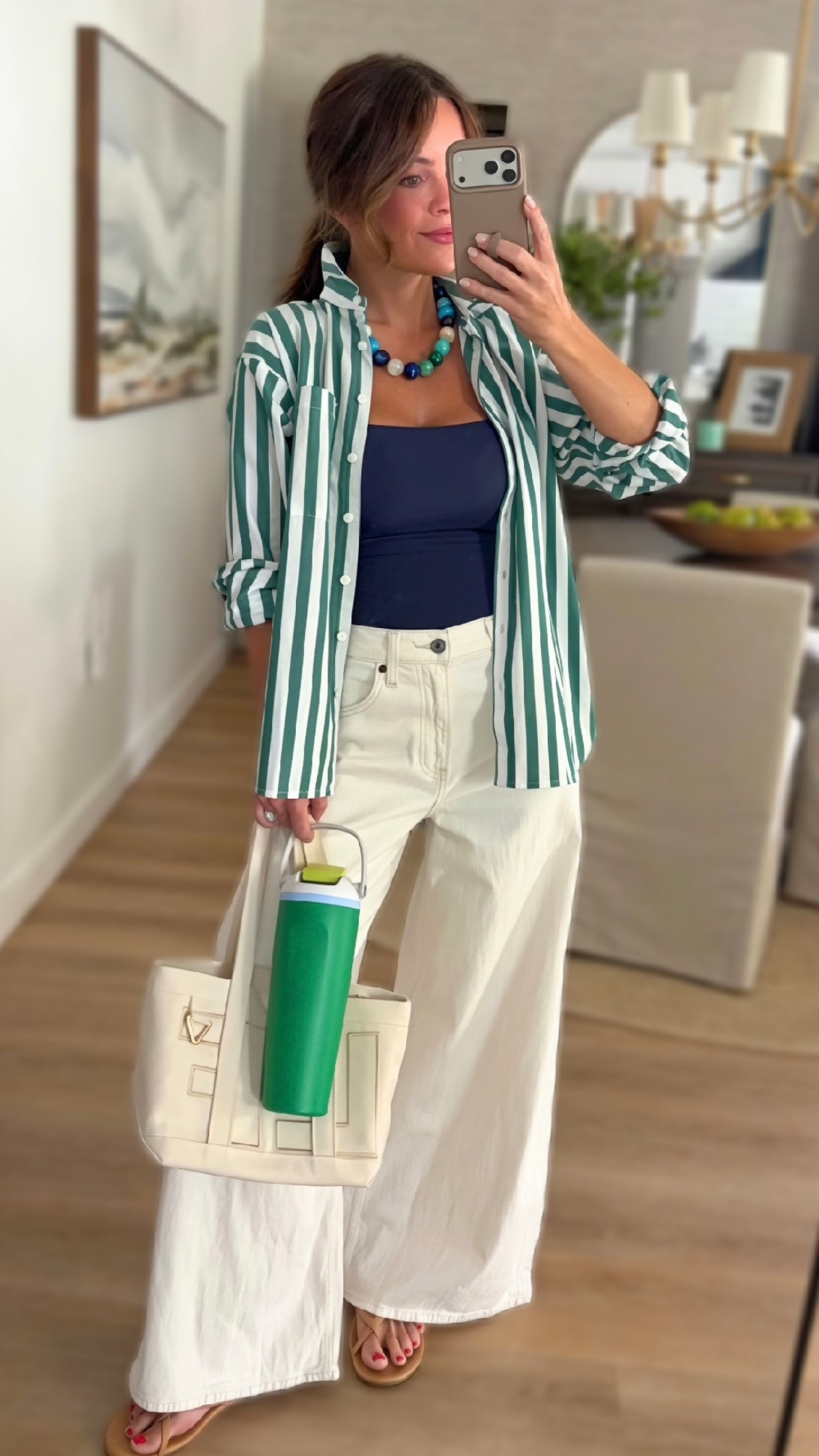 Outfit of the day!
Small in tank / xs in button down/ 
Jeans true to size 25 short

@abercrombie @baublebar @loft @amazon

#LTKootd #LTKmomlife #LTKPetite