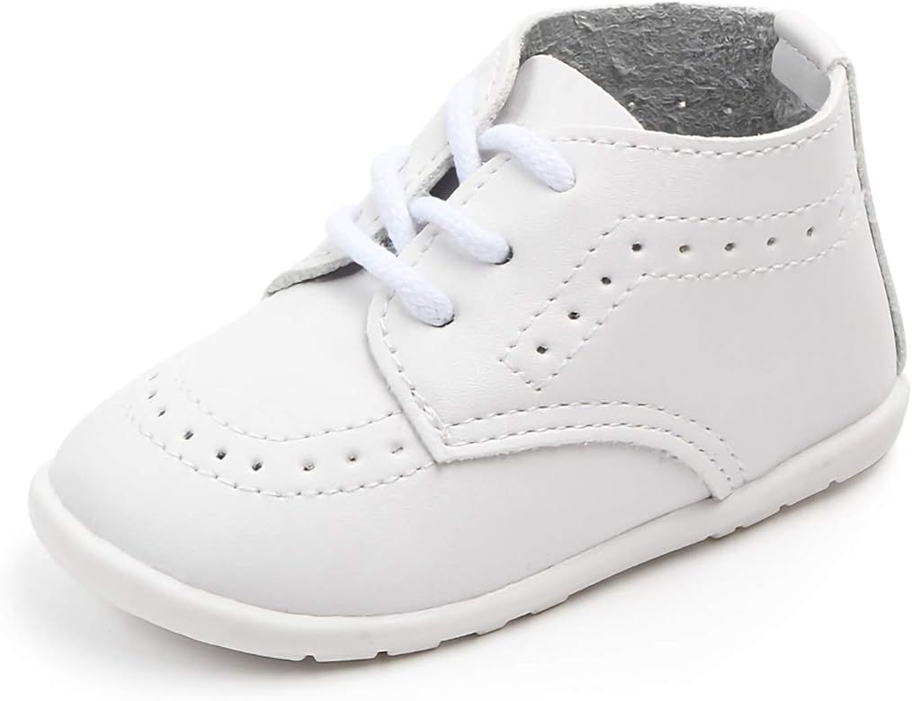 Quernn Boys Girls Lace Up Shoes, Comfortable First Walking Oxford Shoes, Baby Boy Dress Shoes，... | Amazon (US)