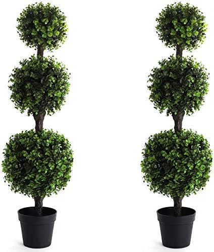 Bornbridge Artificial Boxwood Topiary Ball Tree - 4' Boxwood Ball Tree - Indoor/Outdoor Topiary T... | Amazon (US)