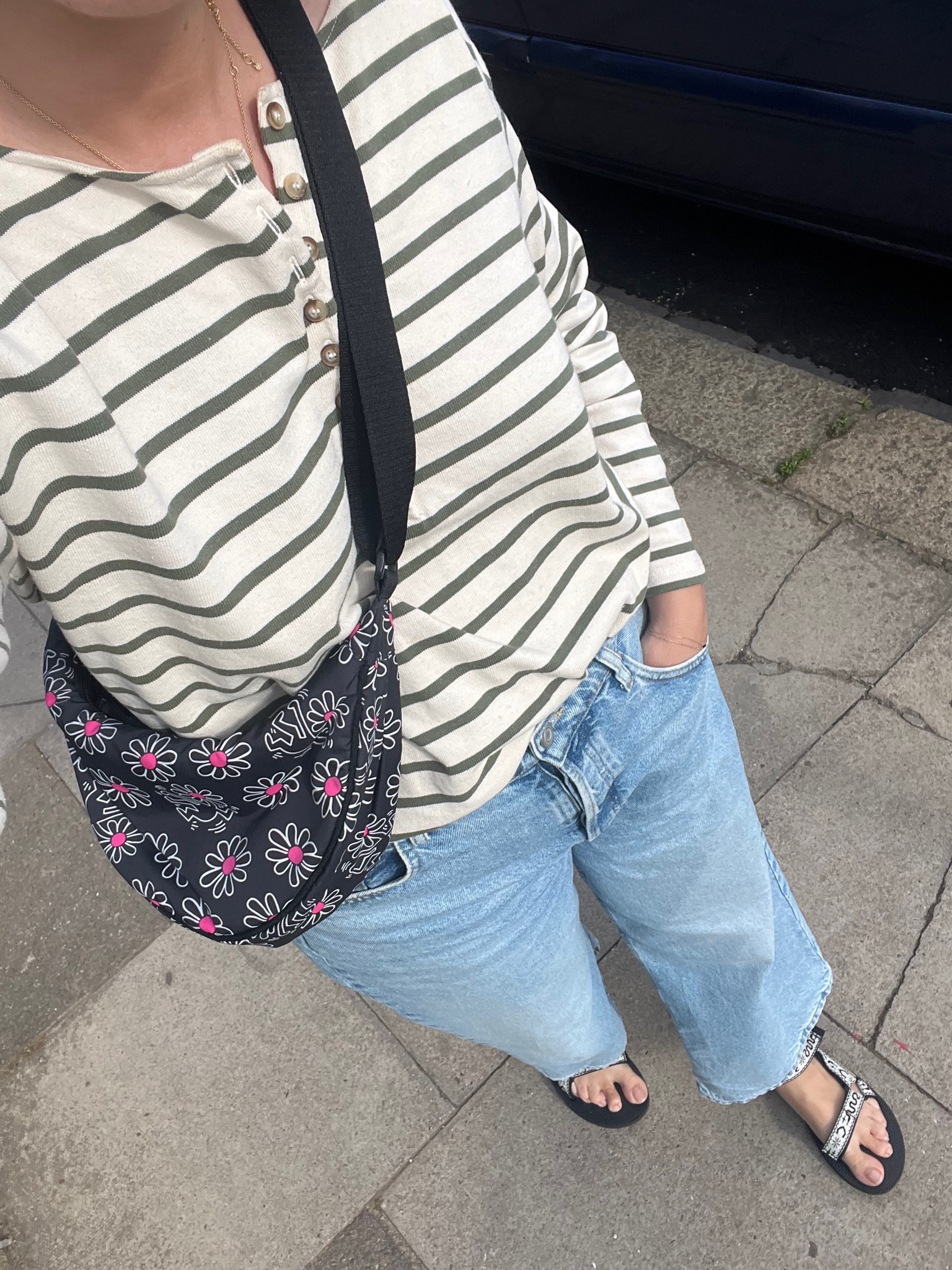 White Teva Midform Fray, & Other Stories, Straight Leg Jeans, Marks&Spencer, Mini Shoulder Bag, UNIQLO, T-shirt, Sezane Paris, Striped Long Sleeves T-shirt

#LTKeurope #LTKSeasonal #LTKstyletip