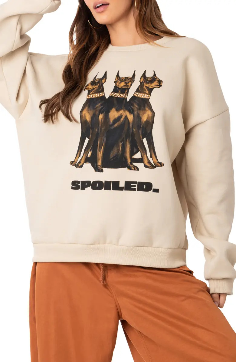 EDIKTED Triplets Oversize Graphic Sweatshirt | Nordstrom | Nordstrom
