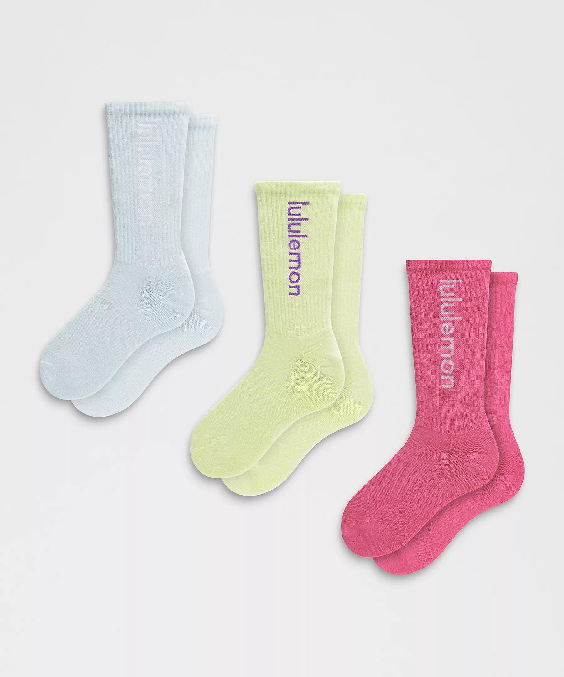 Unisex Daily Essential Crew Socks Wordmark *3 Pack | Unisex Socks | lululemon | Lululemon (US)